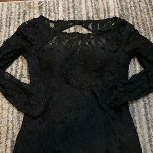 Black lace formal gown